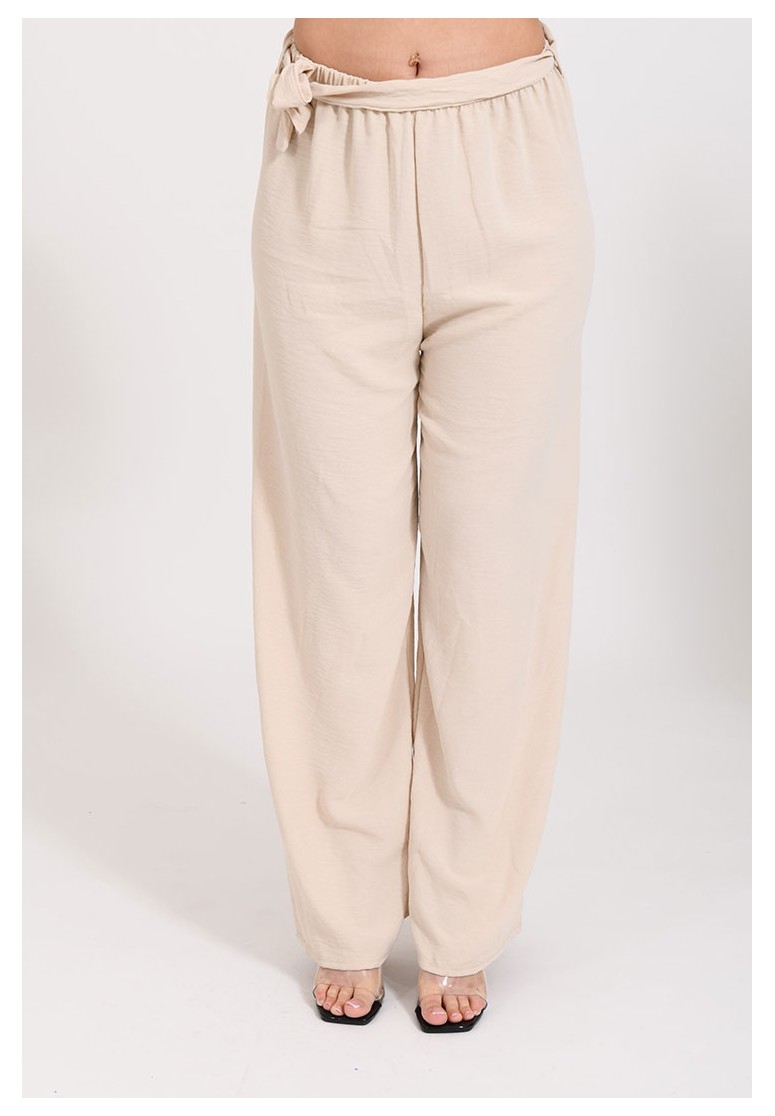 Pantalon deals fluide beige