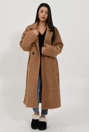 Manteau long camel