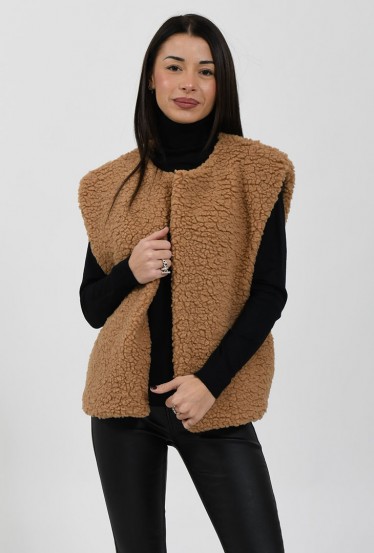 Gilet sans manches camel