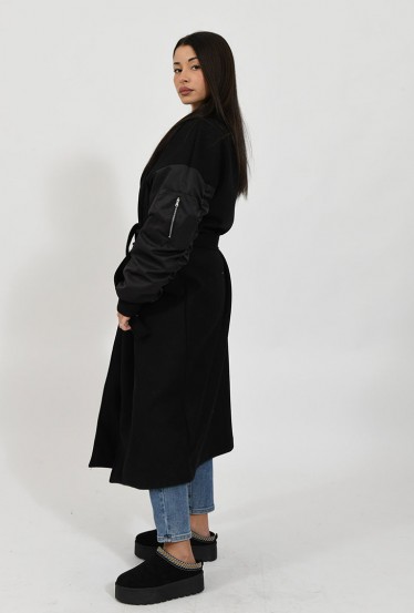 Manteau noir bi...