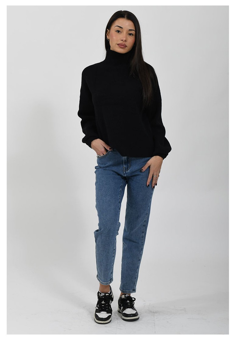 Jean mom bleu fonce