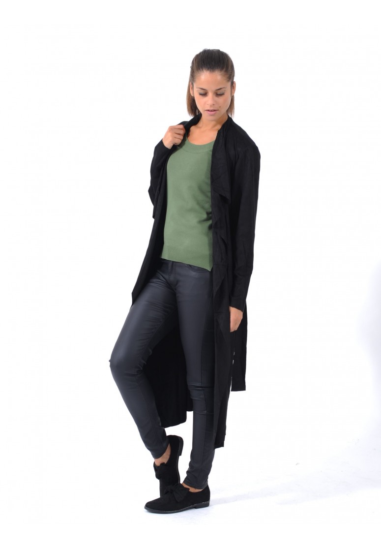 Trench suedine online noir